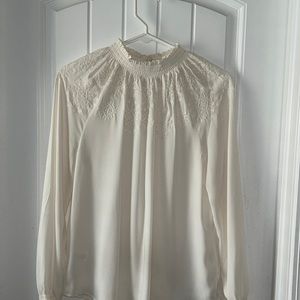 LOFT cream blouse.